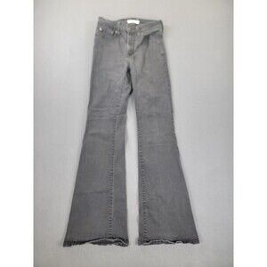 Levi's Jeans Womens 24x30 726 Flare High Rise Stretch Black Boho Hippie Denim